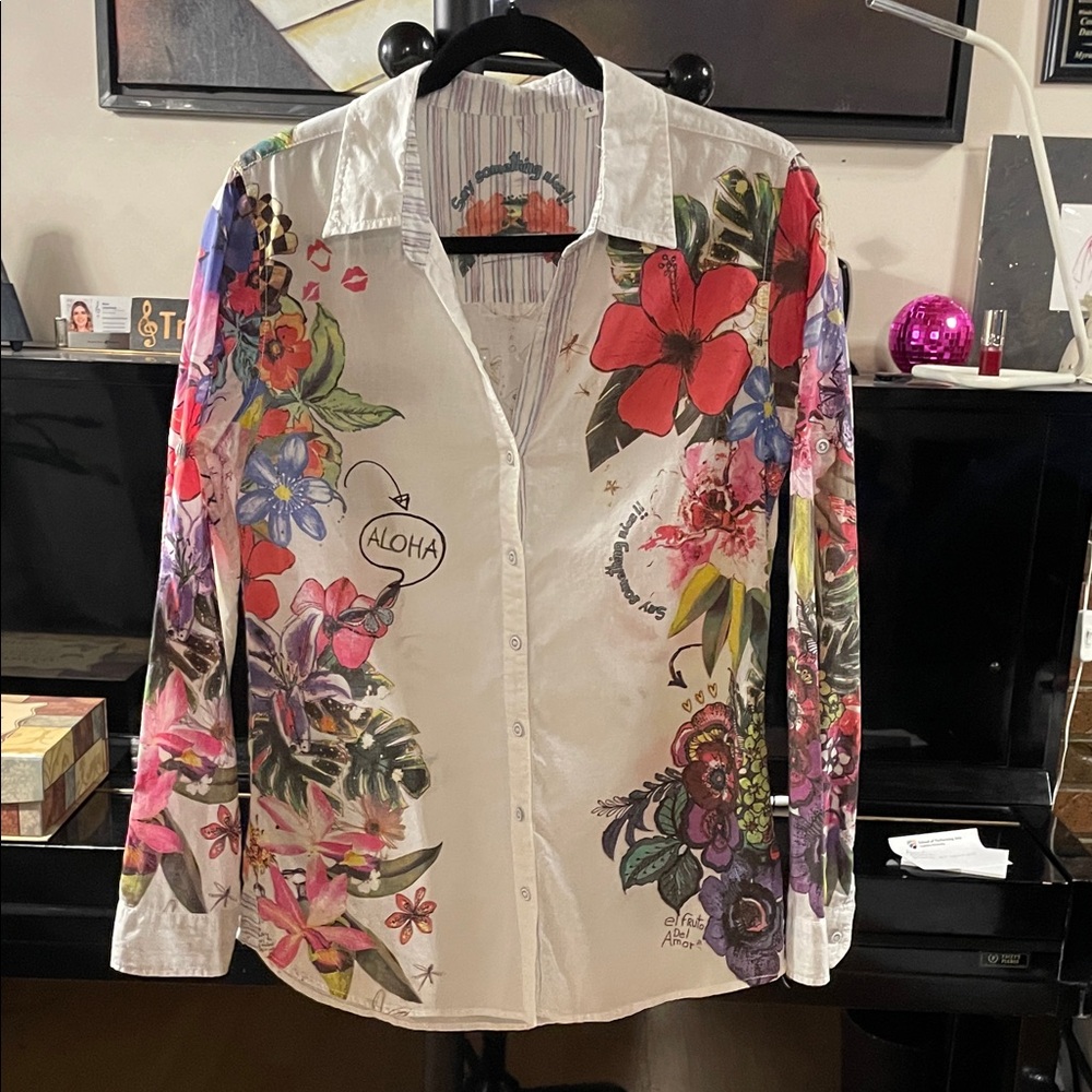 Desigual Multicolor Floral Button-Down Shirt